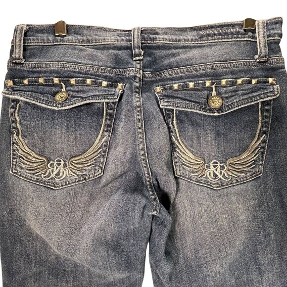 Rock & Republic Kasandra Studded Bootcut Jeans 12M Womens Denim Medium Wash - Picture 1 of 13
